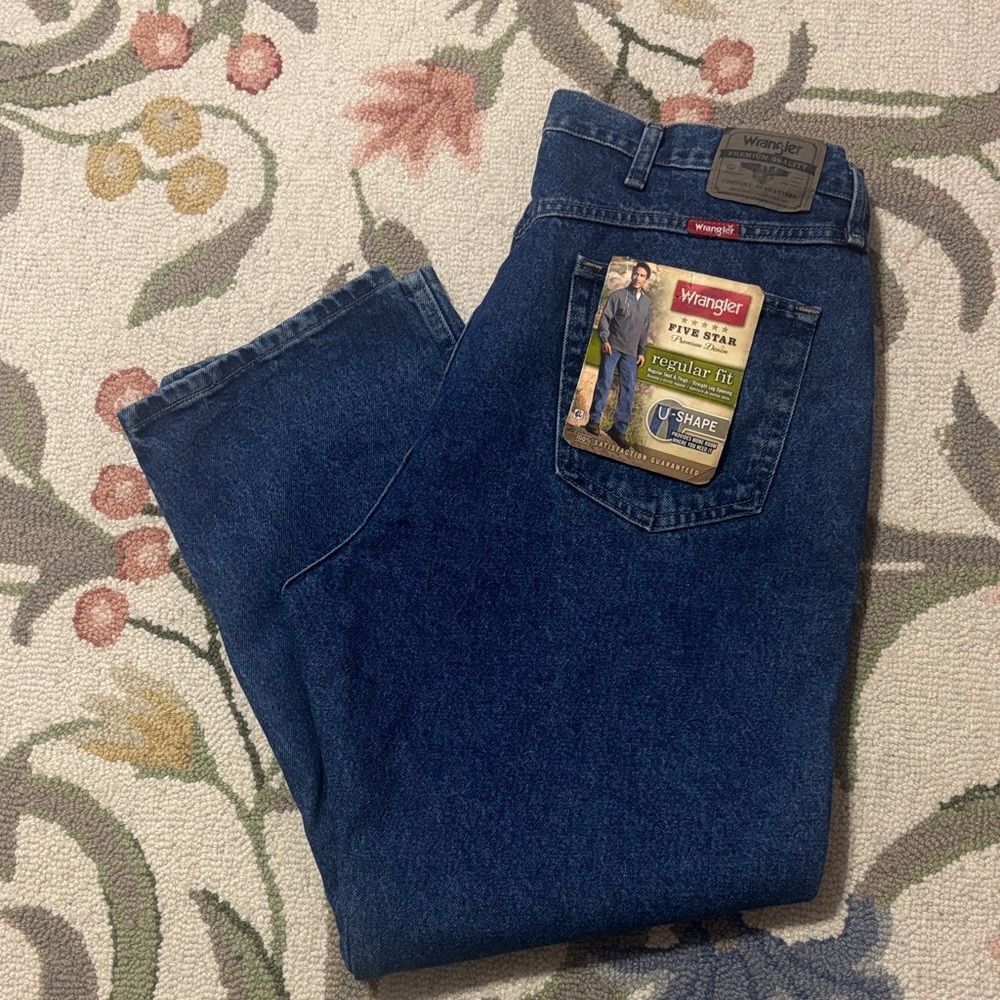 Wrangler Men's Blue Jeans, 100% cotton, Regular Fit, 42 X 29